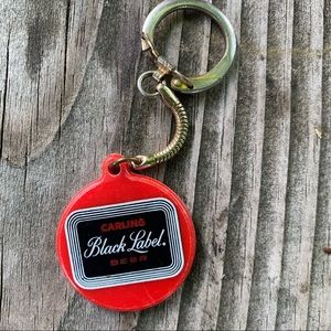 Carling Black Label Beer vintage plastic keychain